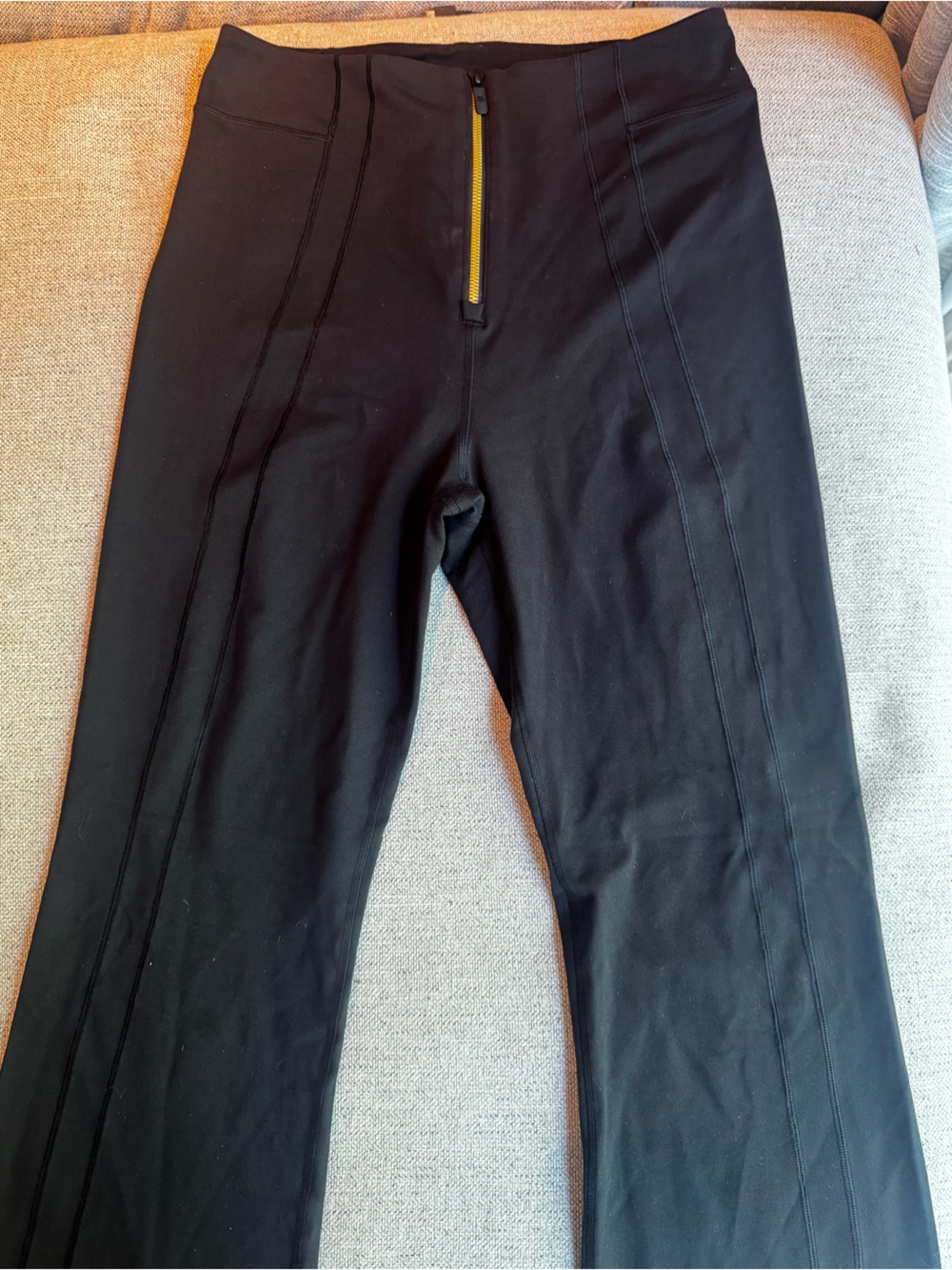 lululemon athletica Black Pants with Yellow Zip